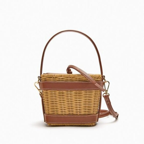 ZARA BASKET BOX BAG- NWT - Picture 1 of 4